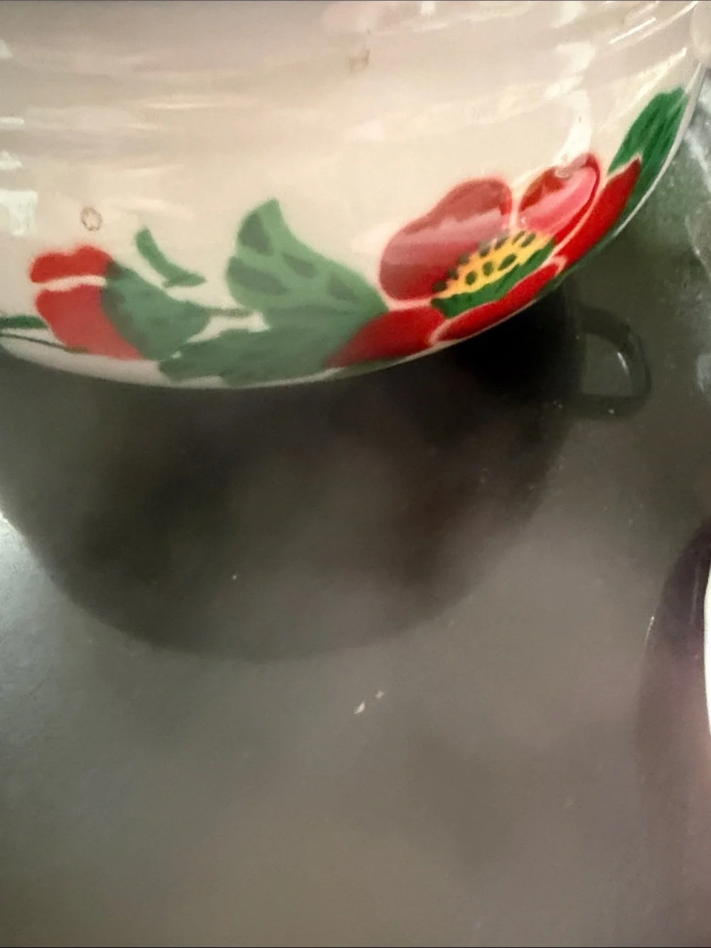Floral Ceramic Covered Casserole in Pink and White